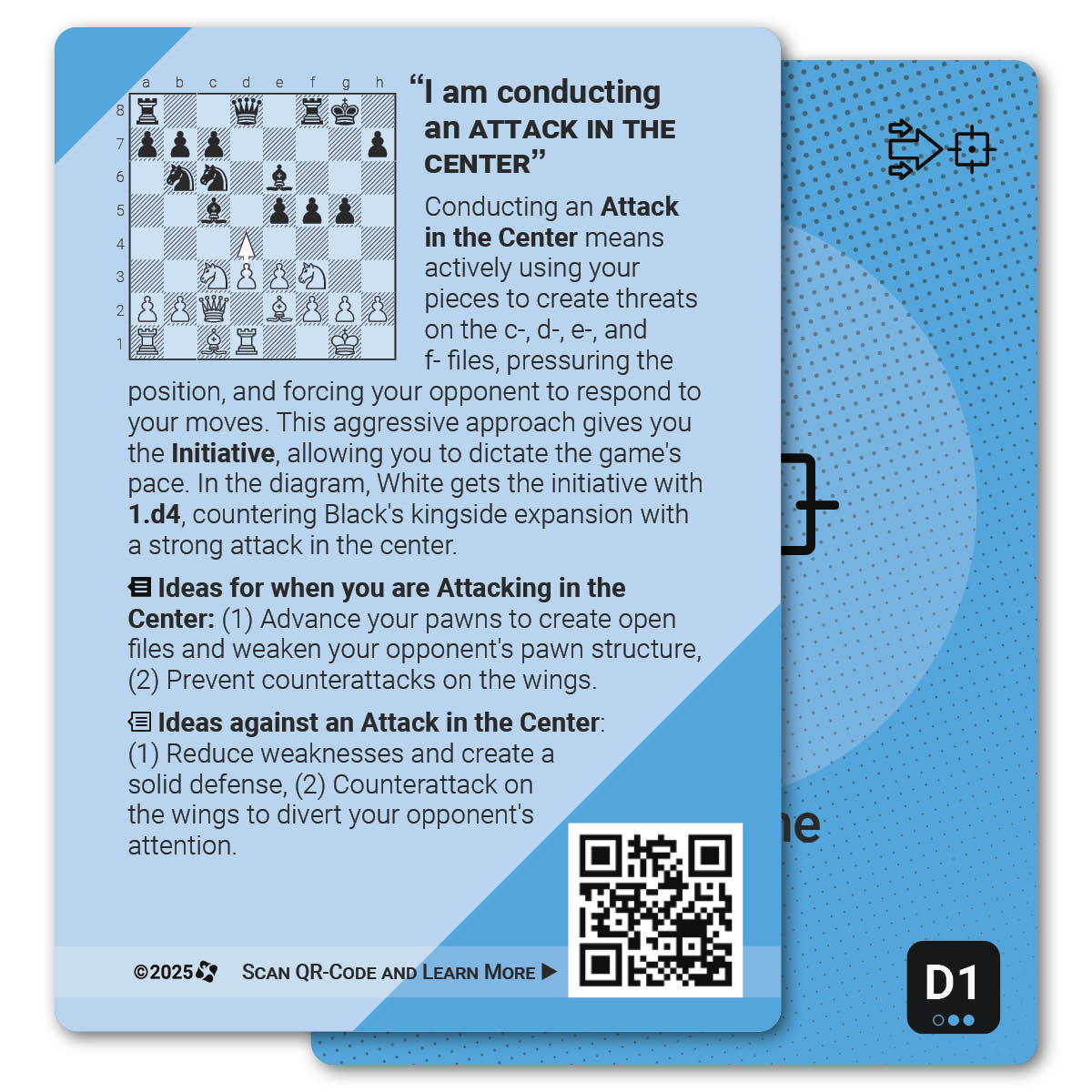Attack in the Center strategy card with definition, diagram and tips - back