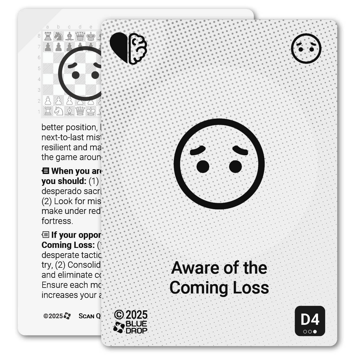 Aware of the Coming Loss strategy card with definition, diagram and tips - front