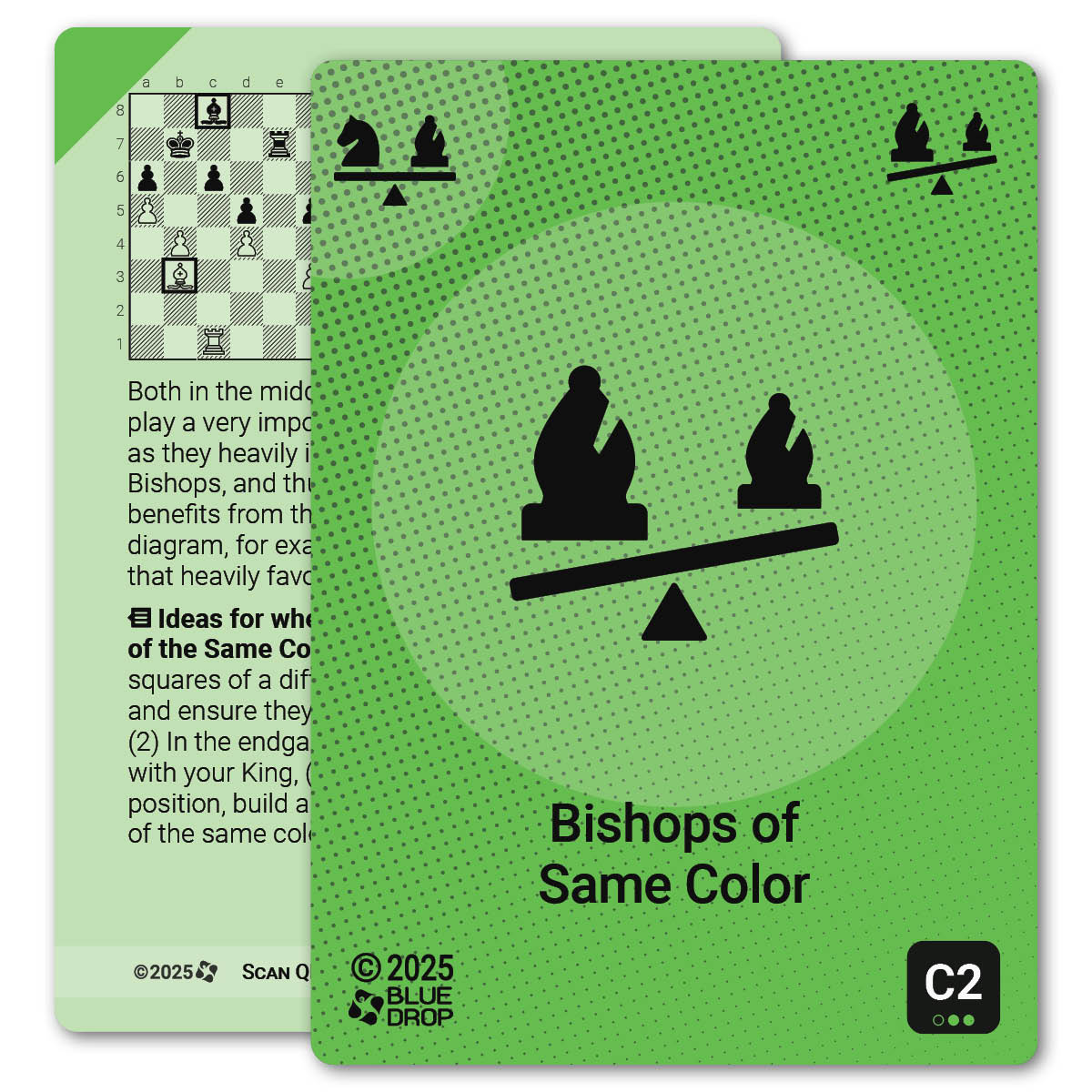 Bishops of Same Color strategy card with definition, diagram and tips - front