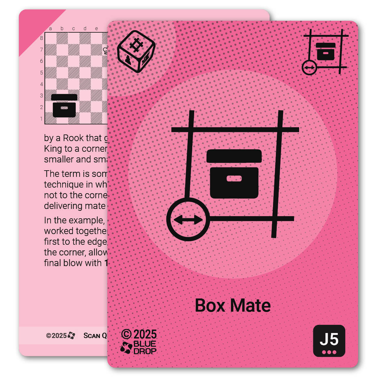 Box Mate strategy card with definition, diagram and tips - front