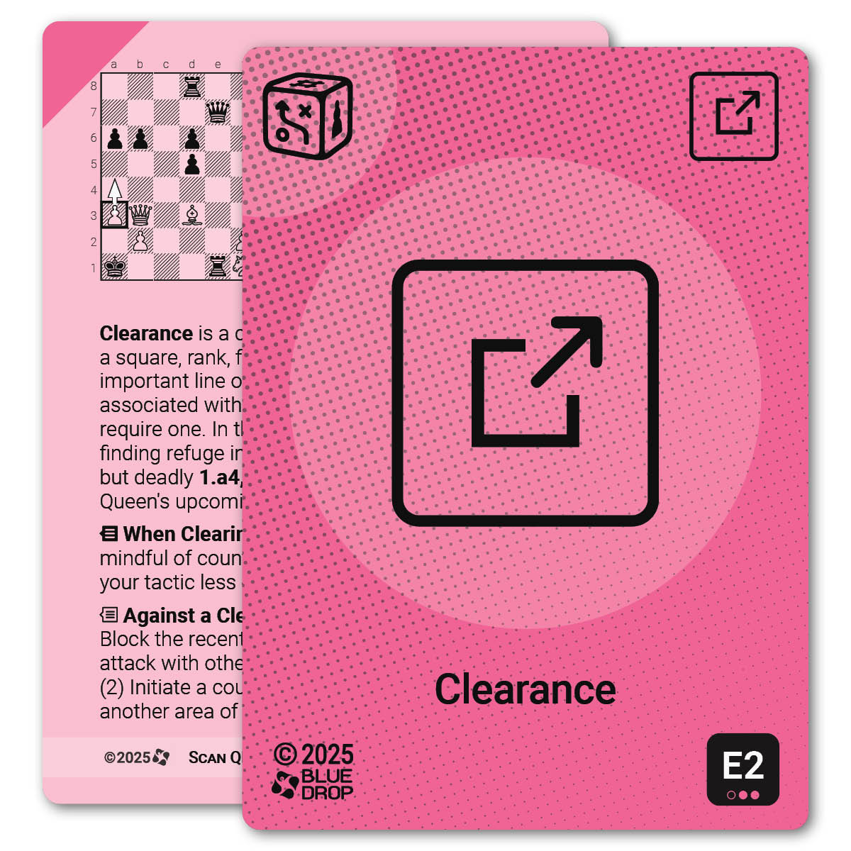 Clearance strategy card with definition, diagram and tips - front