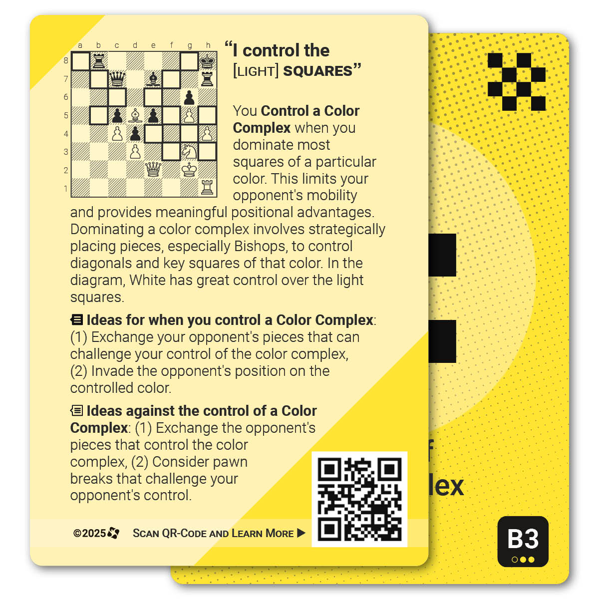 Control of Color Complex strategy card with definition, diagram and tips - back
