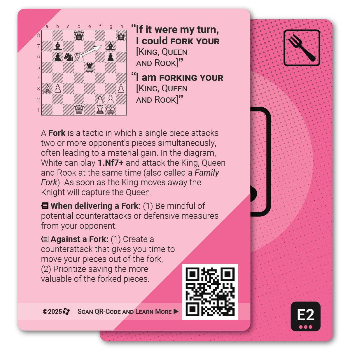 Fork strategy card with definition, diagram and tips - back