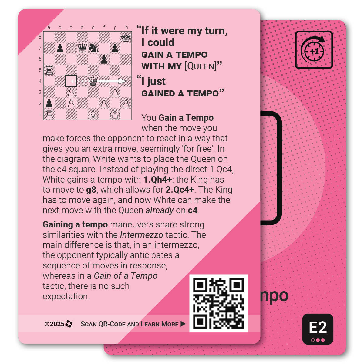 Gain of a Tempo strategy card with definition, diagram and tips - back