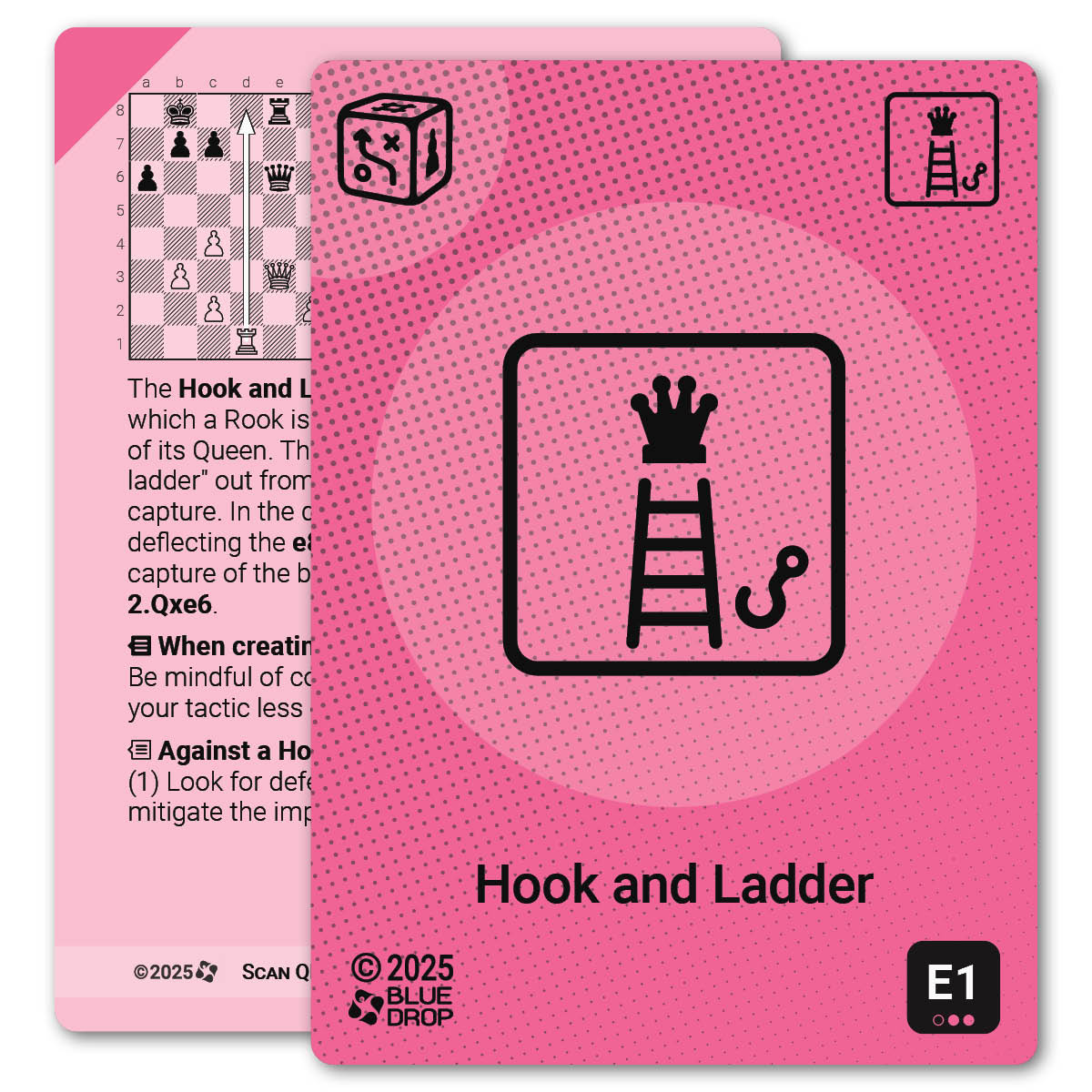 Hook and Ladder strategy card with definition, diagram and tips - front