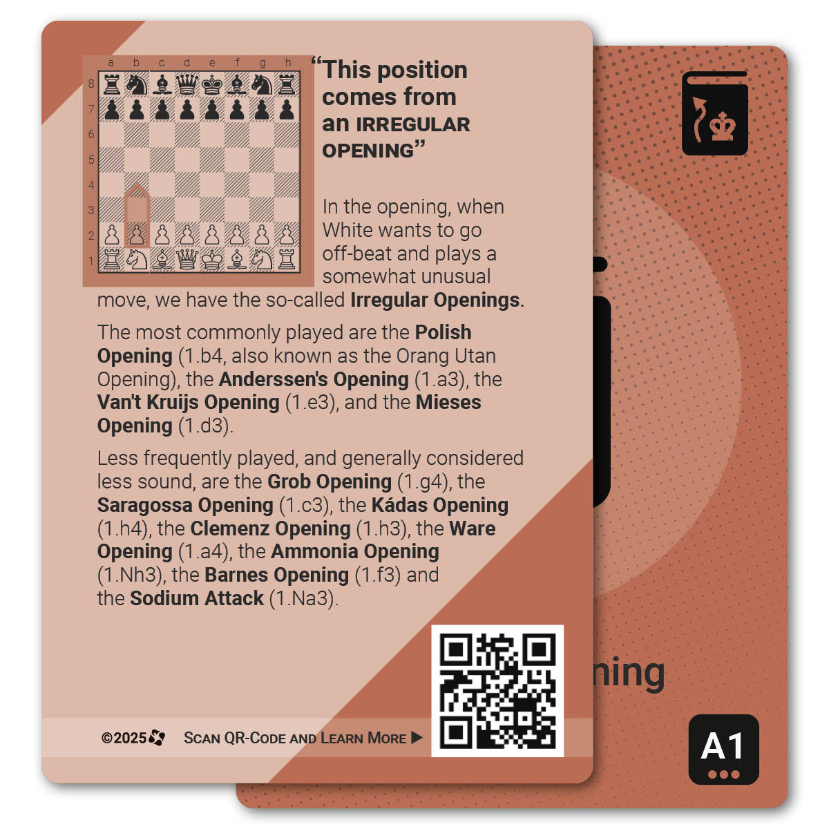 Irregular Opening strategy card with definition, diagram and tips - back