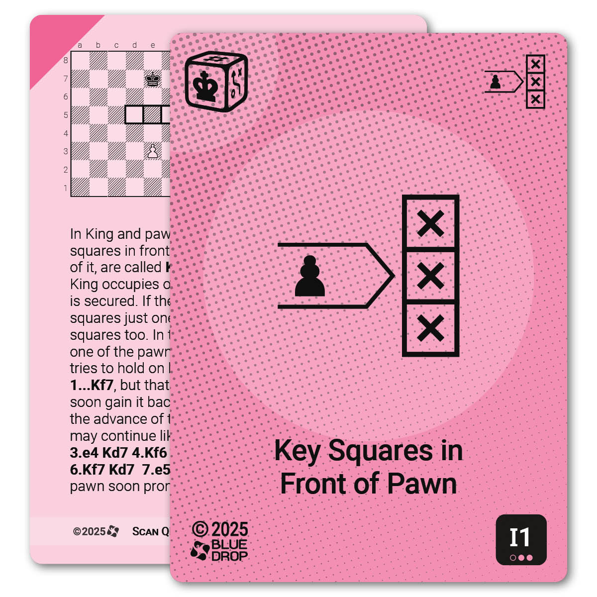 Key Squares in Front of Pawn card with definition, diagram and tips - front