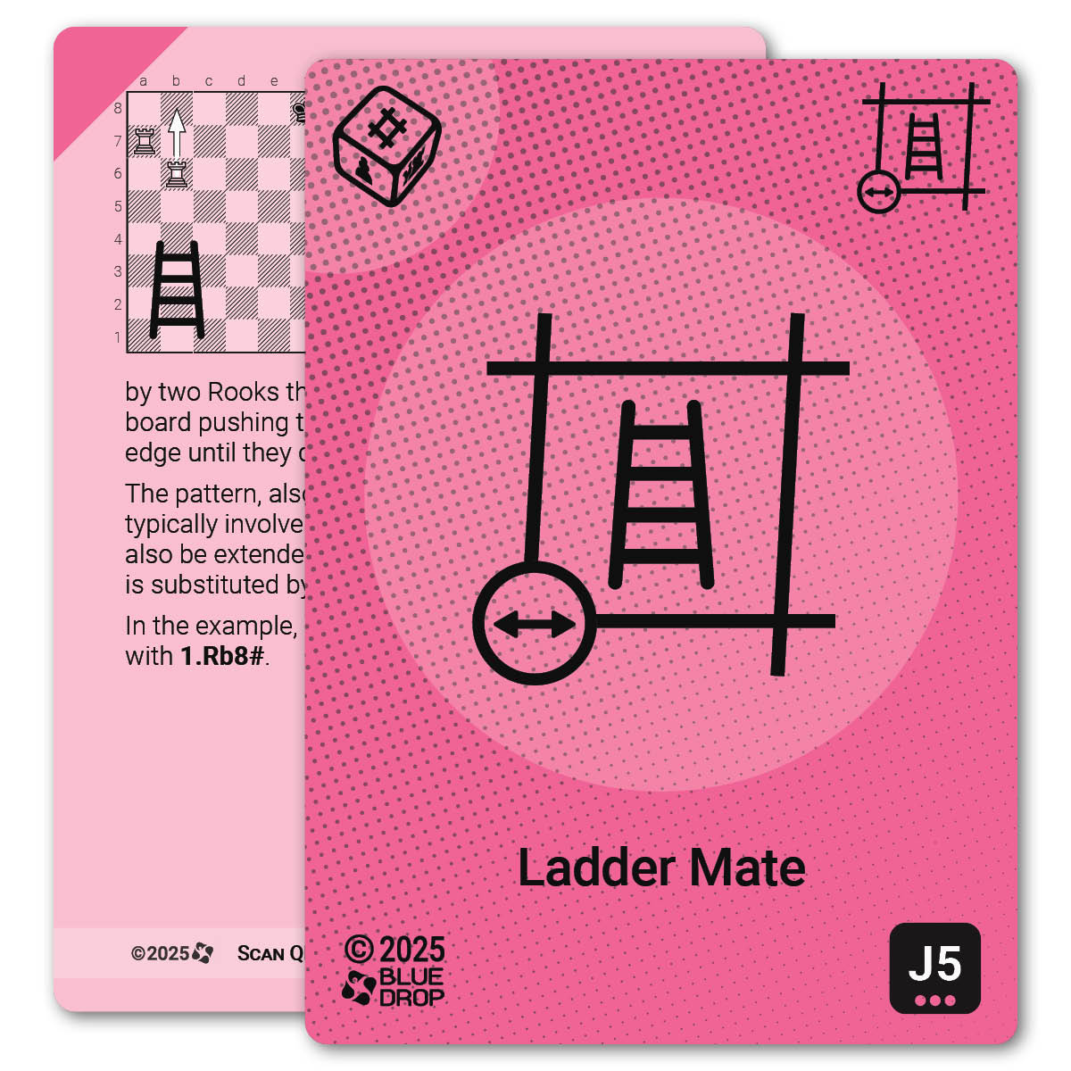 Ladder Mate strategy card with definition, diagram and tips - front