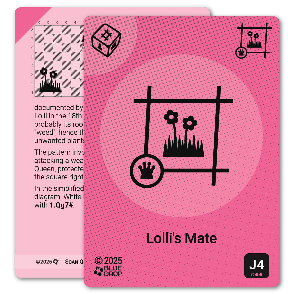 Lolli's Mate strategy card with definition, diagram and tips - front