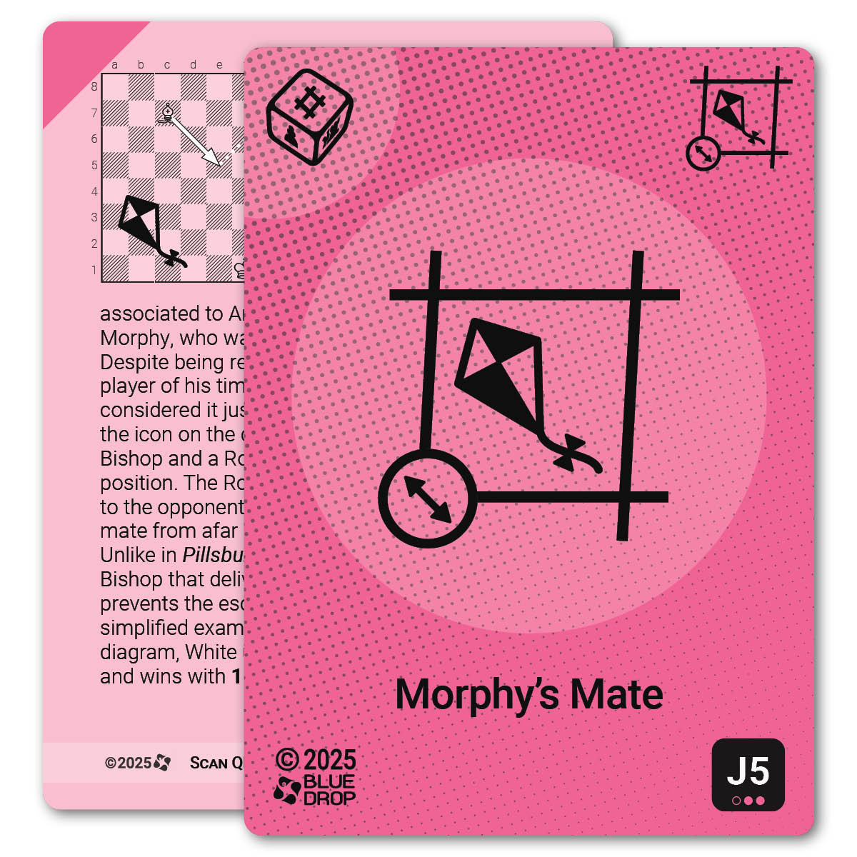 Morphy's Mate strategy card with definition, diagram and tips - front