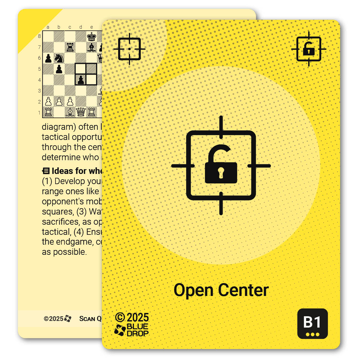Open Center strategy card with definition, diagram and tips - front