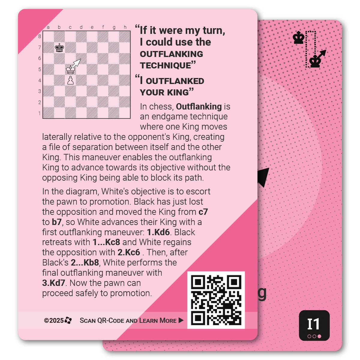 Outflanking strategy card with definition, diagram and tips - back