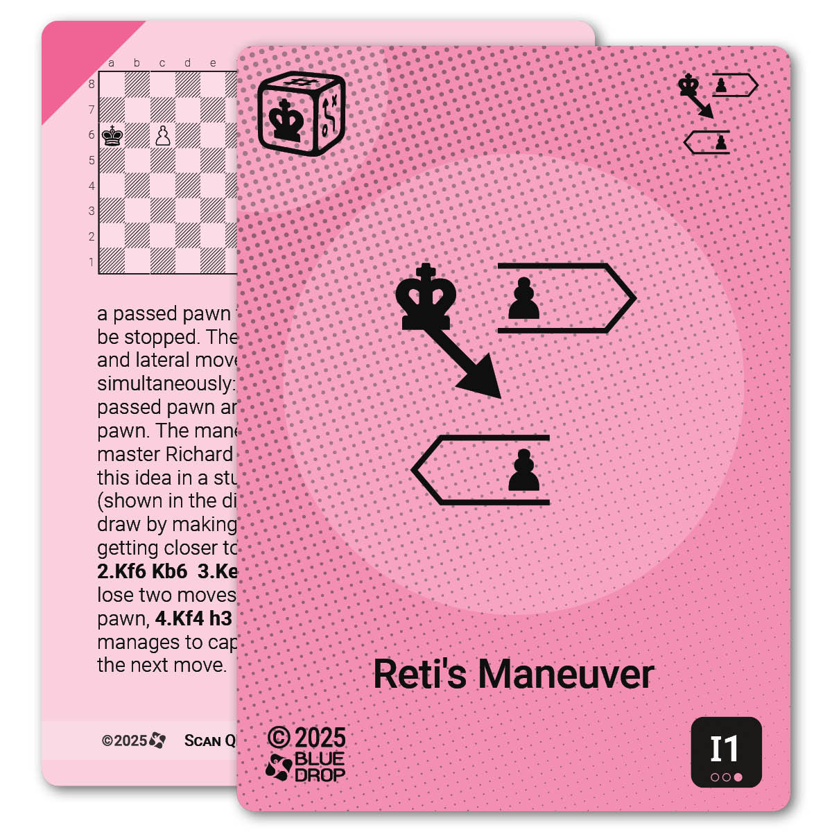 Réti's Maneuver strategy card with definition, diagram and tips - front