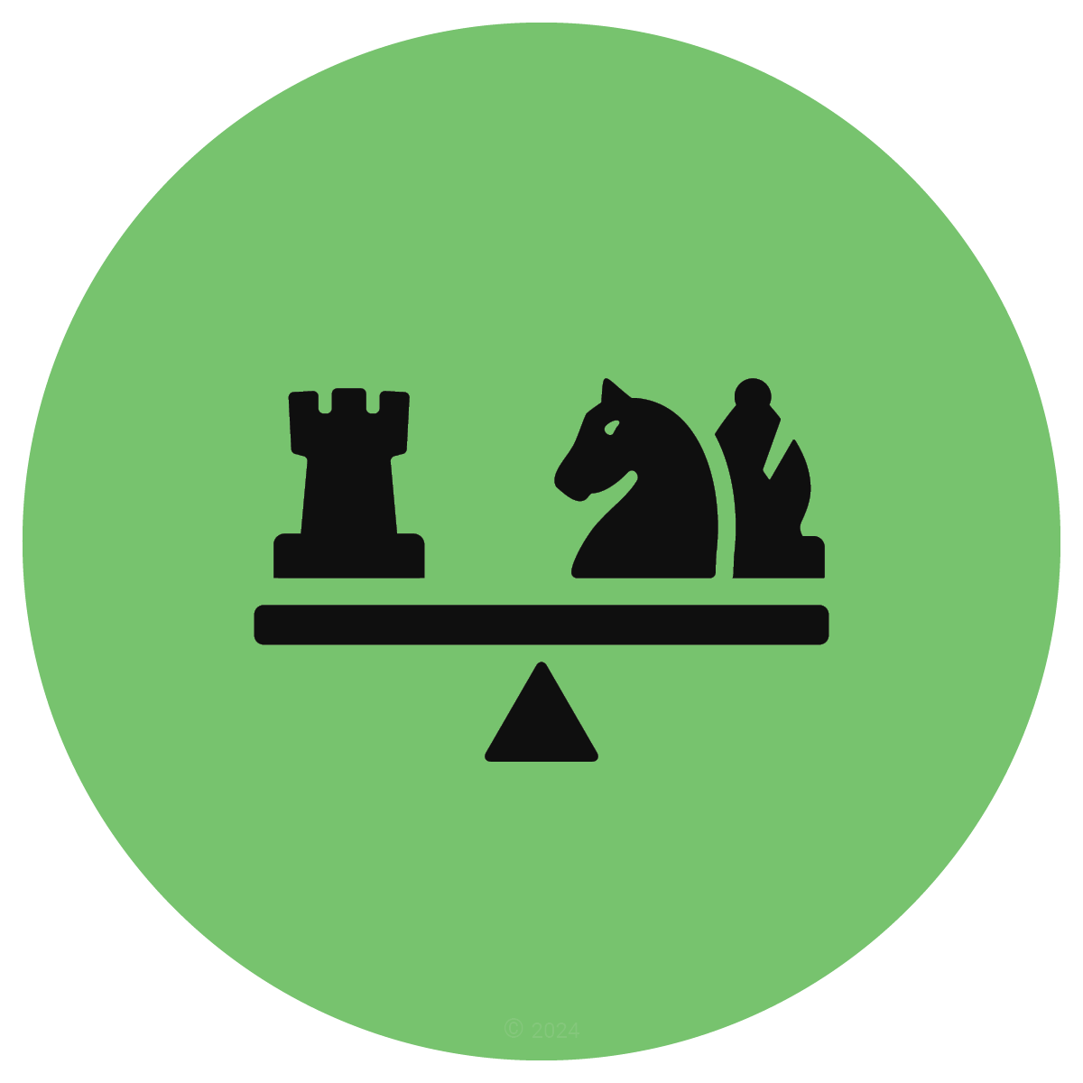 Rook vs. Two Minor Pieces chess icon