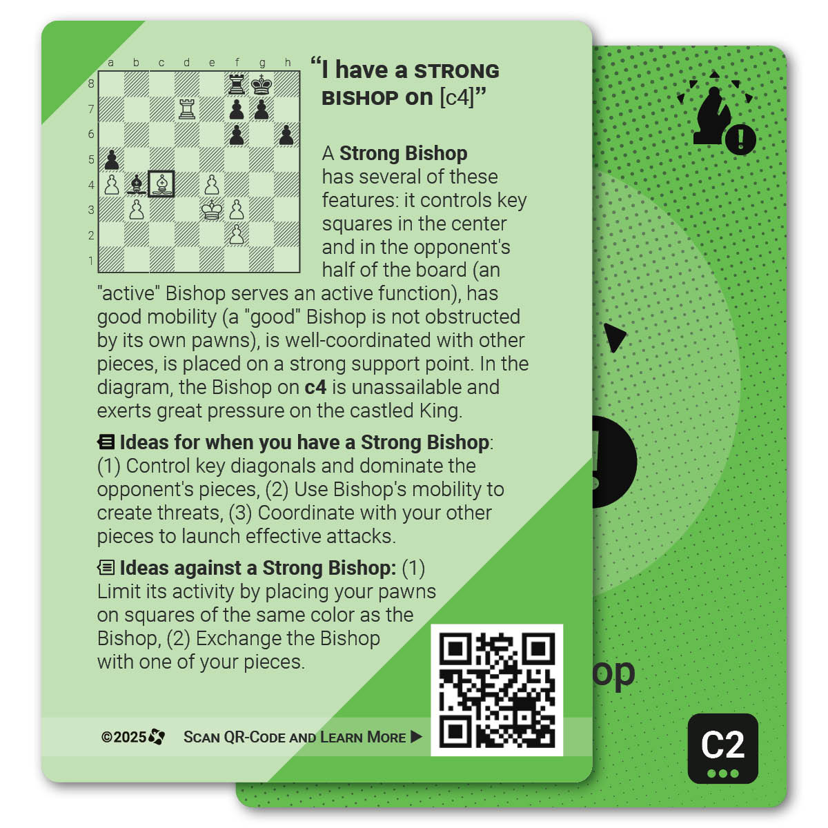 Strong Bishop strategy card with definition, diagram and tips - back