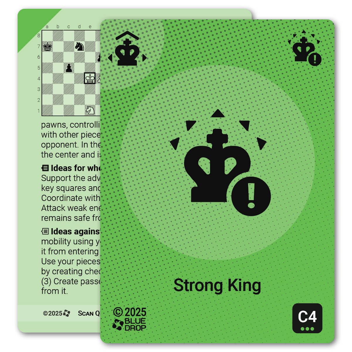 Strong King strategy card with definition, diagram and tips - front