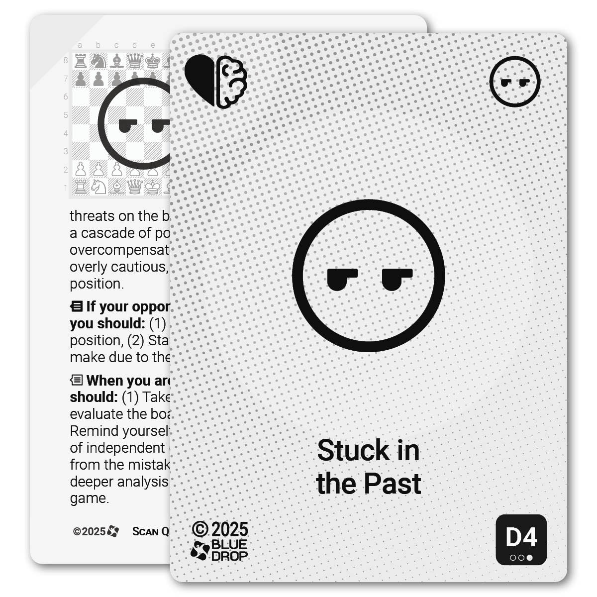Stuck in the Past strategy card with definition, diagram and tips - front