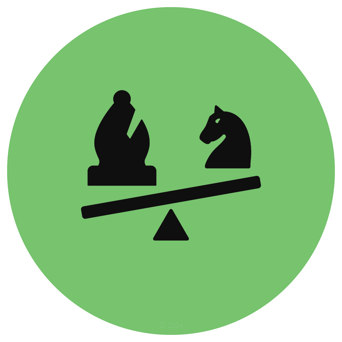 Superior Bishop vs. Inferior Knight chess icon