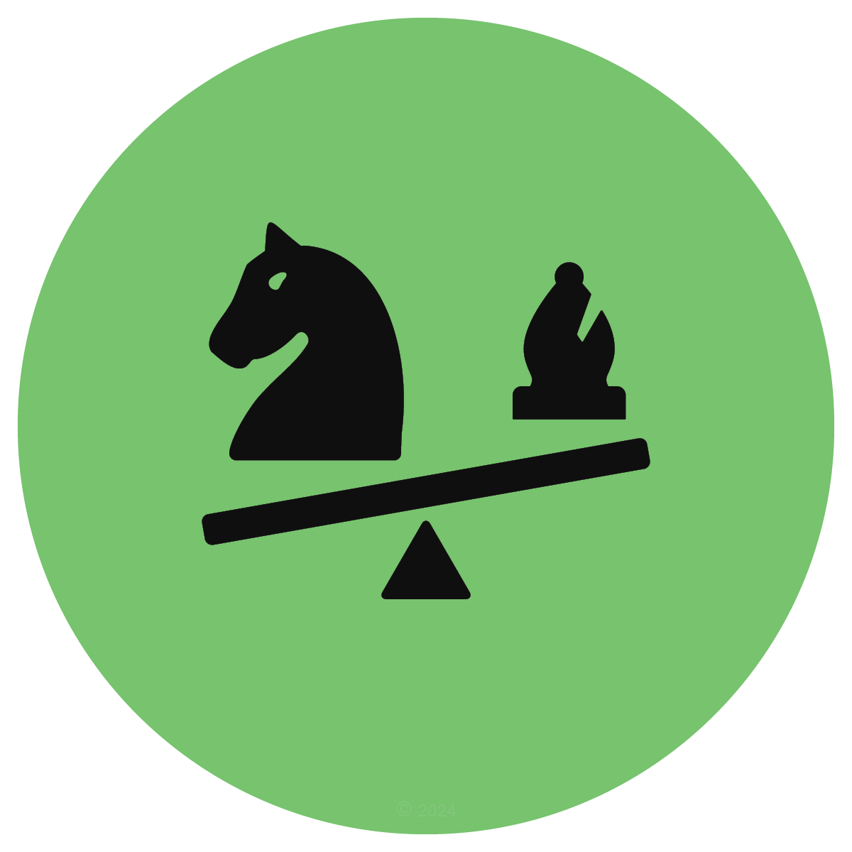Superior Knight vs. Inferior Bishop chess icon