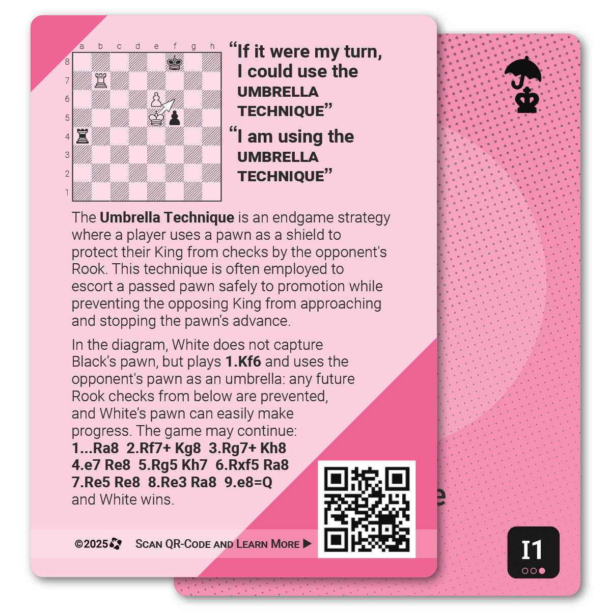 Umbrella Technique strategy card with definition, diagram and tips - back