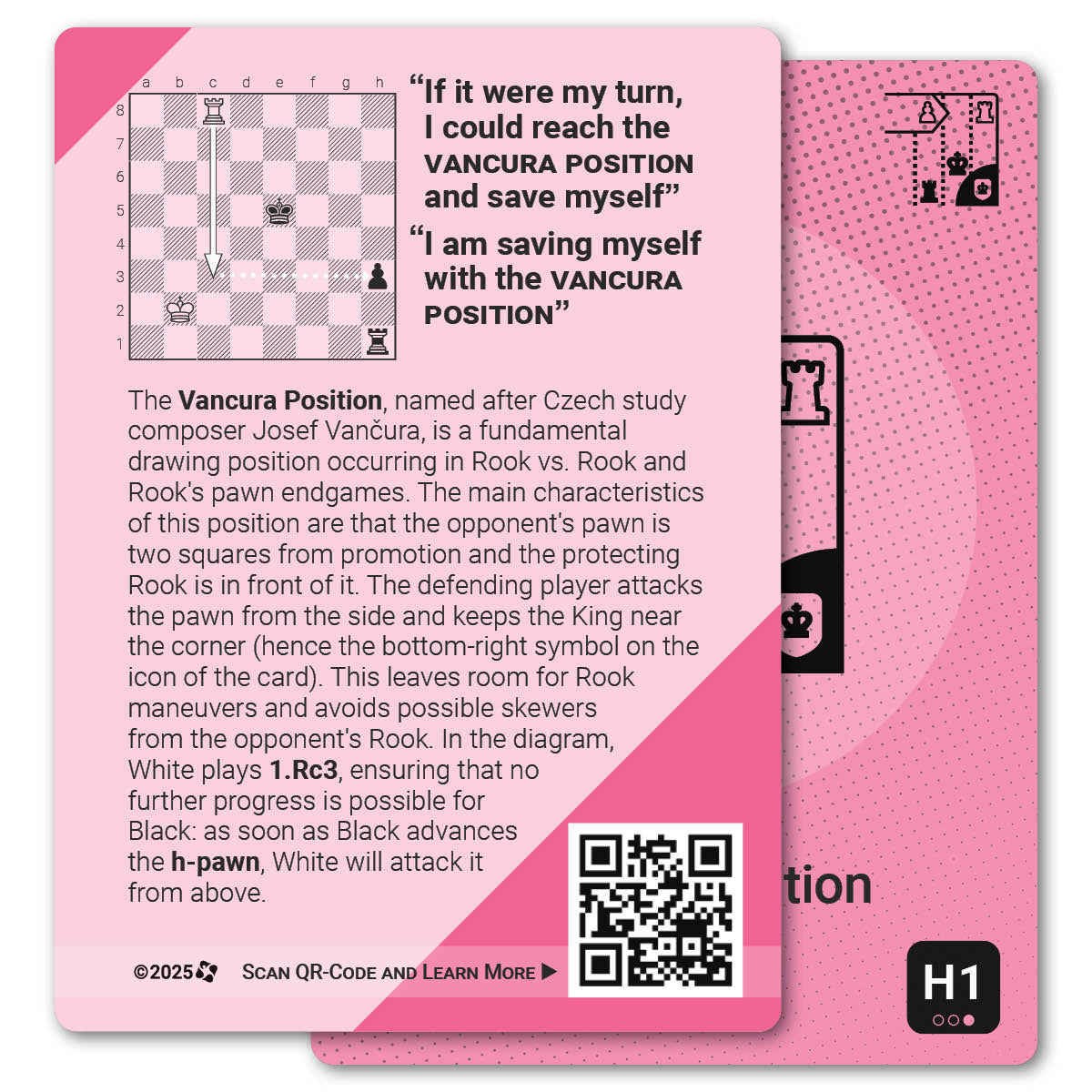 Vancura Position strategy card with definition, diagram and tips - back