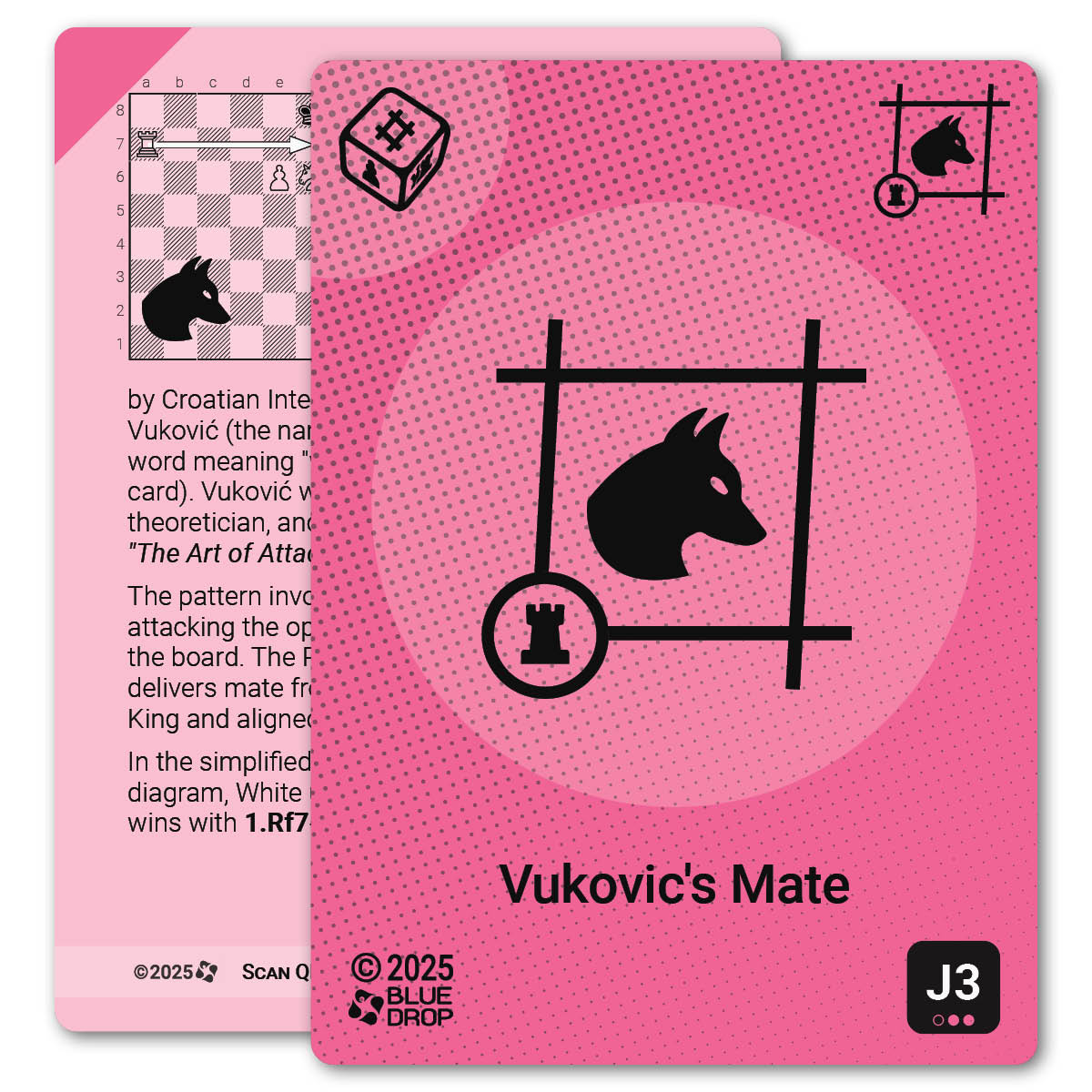 Vukovic's Mate strategy card with definition, diagram and tips - front