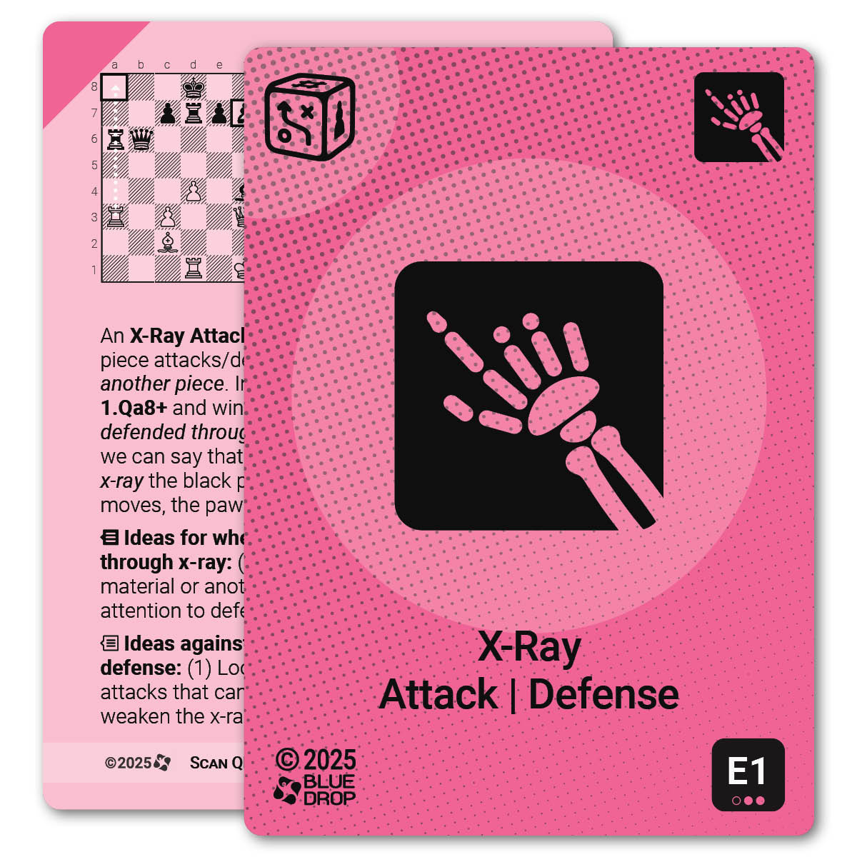 X-Ray Attack and Defense strategy card with definition, diagram and tips - front