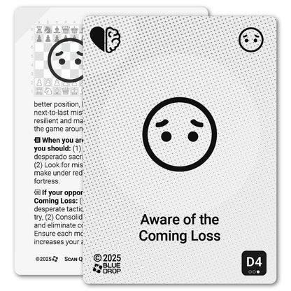 Aware of the Coming Loss strategy card with definition, diagram and tips - front
