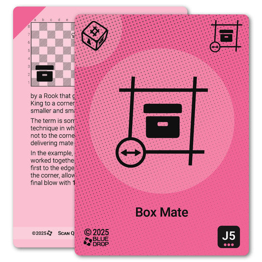 Box Mate strategy card with definition, diagram and tips - front