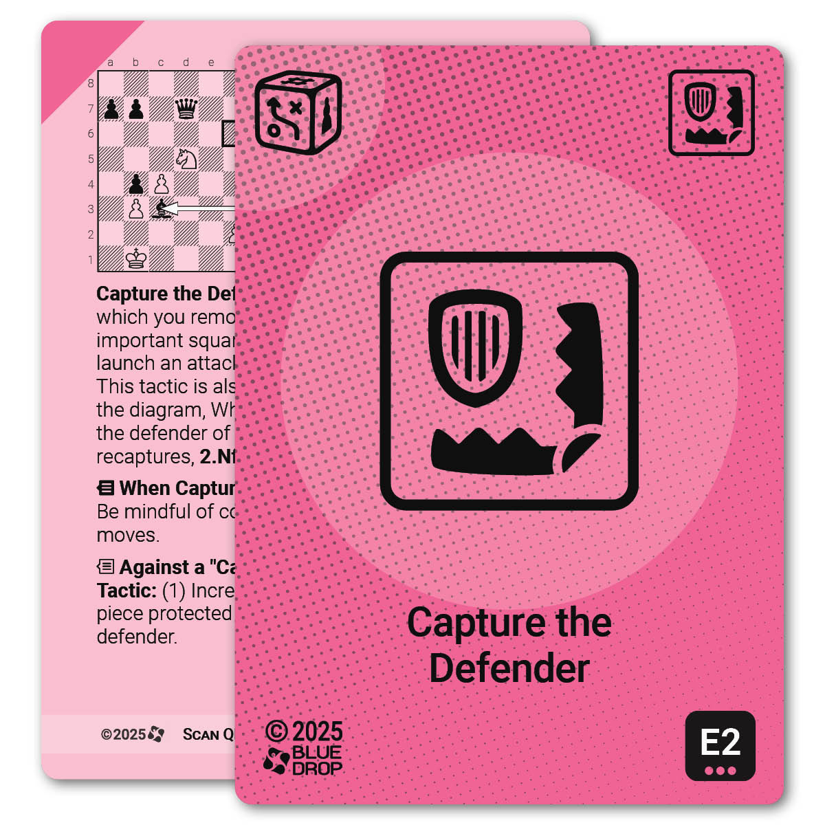 Capture the Defender strategy card with definition, diagram and tips - front