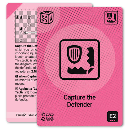 Capture the Defender strategy card with definition, diagram and tips - front