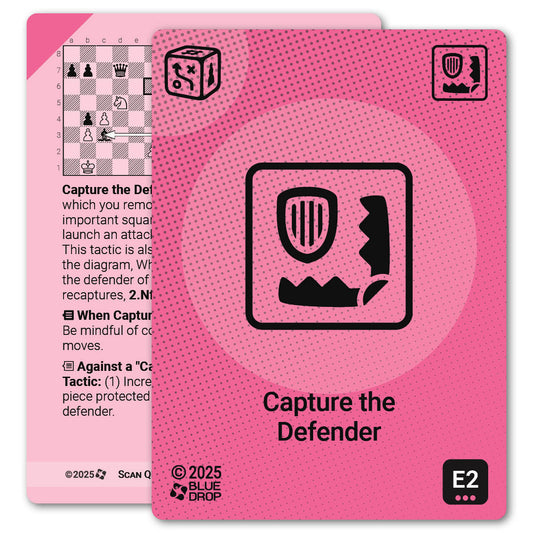 Capture the Defender strategy card with definition, diagram and tips - front