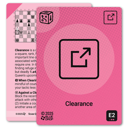 Clearance strategy card with definition, diagram and tips - front