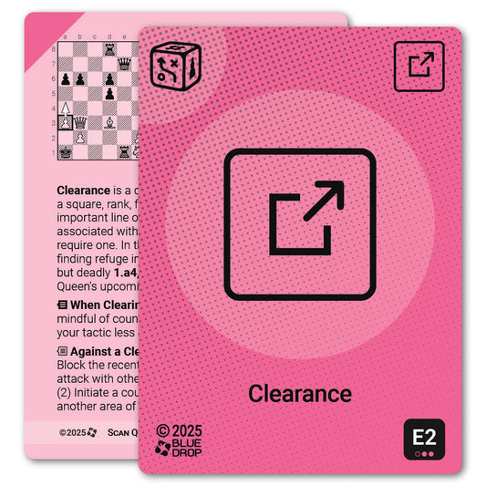 Clearance strategy card with definition, diagram and tips - front