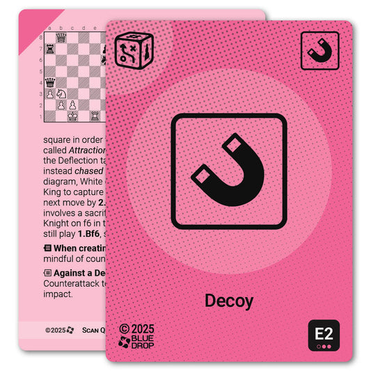 Decoy strategy card with definition, diagram and tips - front