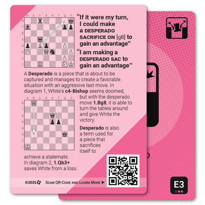 Desperado strategy card with definition, diagram and tips - back