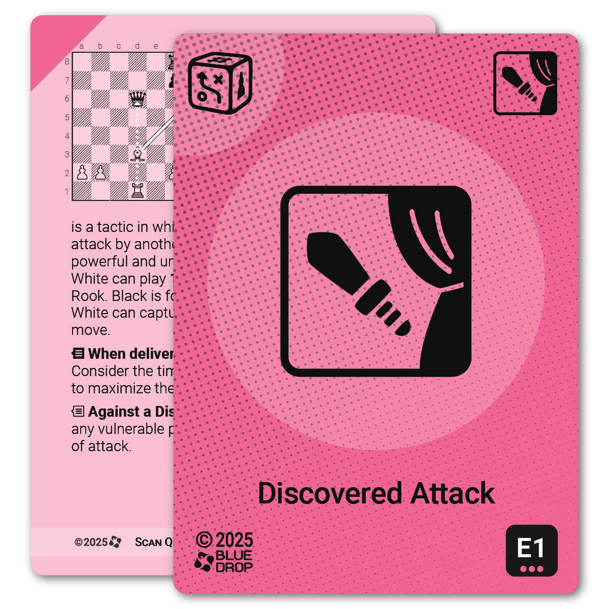 Discovered Attack strategy card with definition, diagram and tips - front