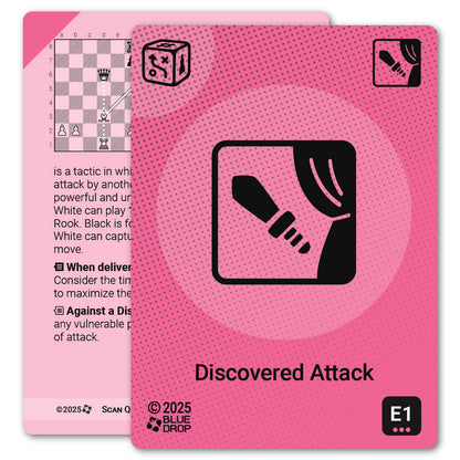 Discovered Attack strategy card with definition, diagram and tips - front