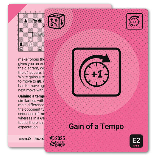 Gain of a Tempo strategy card with definition, diagram and tips - front
