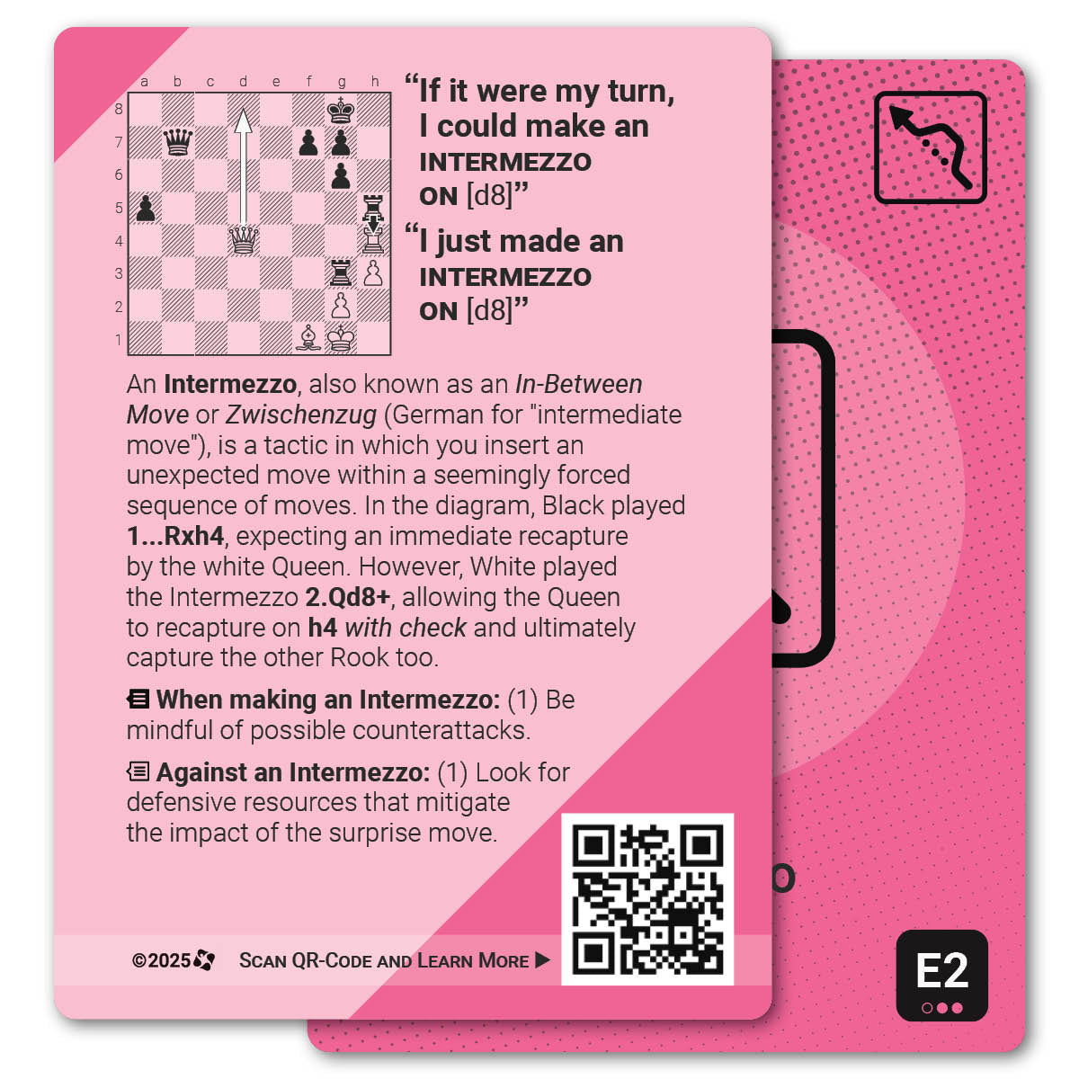 Intermezzo strategy card with definition, diagram and tips - back