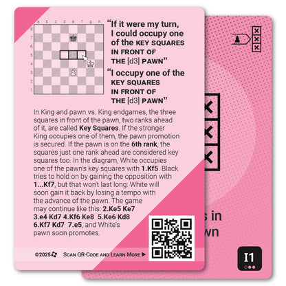 Key Squares in Front of Pawn card with definition, diagram and tips - back