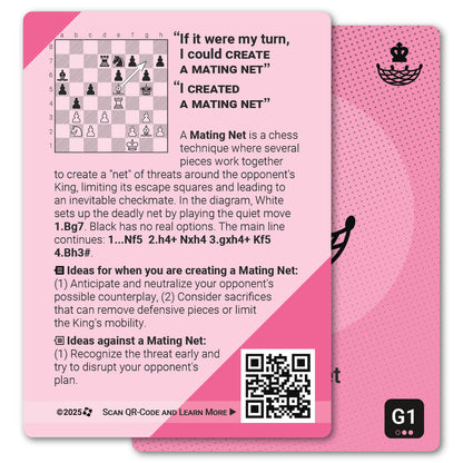 Mating Net strategy card with definition, diagram and tips - back
