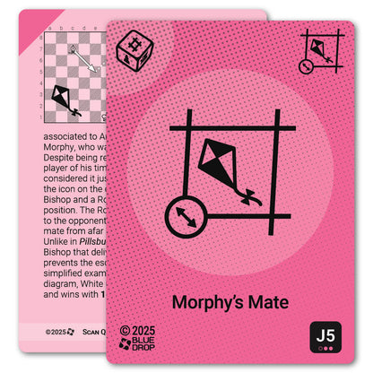 Morphy's Mate strategy card with definition, diagram and tips - front