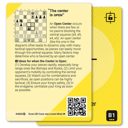 Open Center strategy card with definition, diagram and tips - back