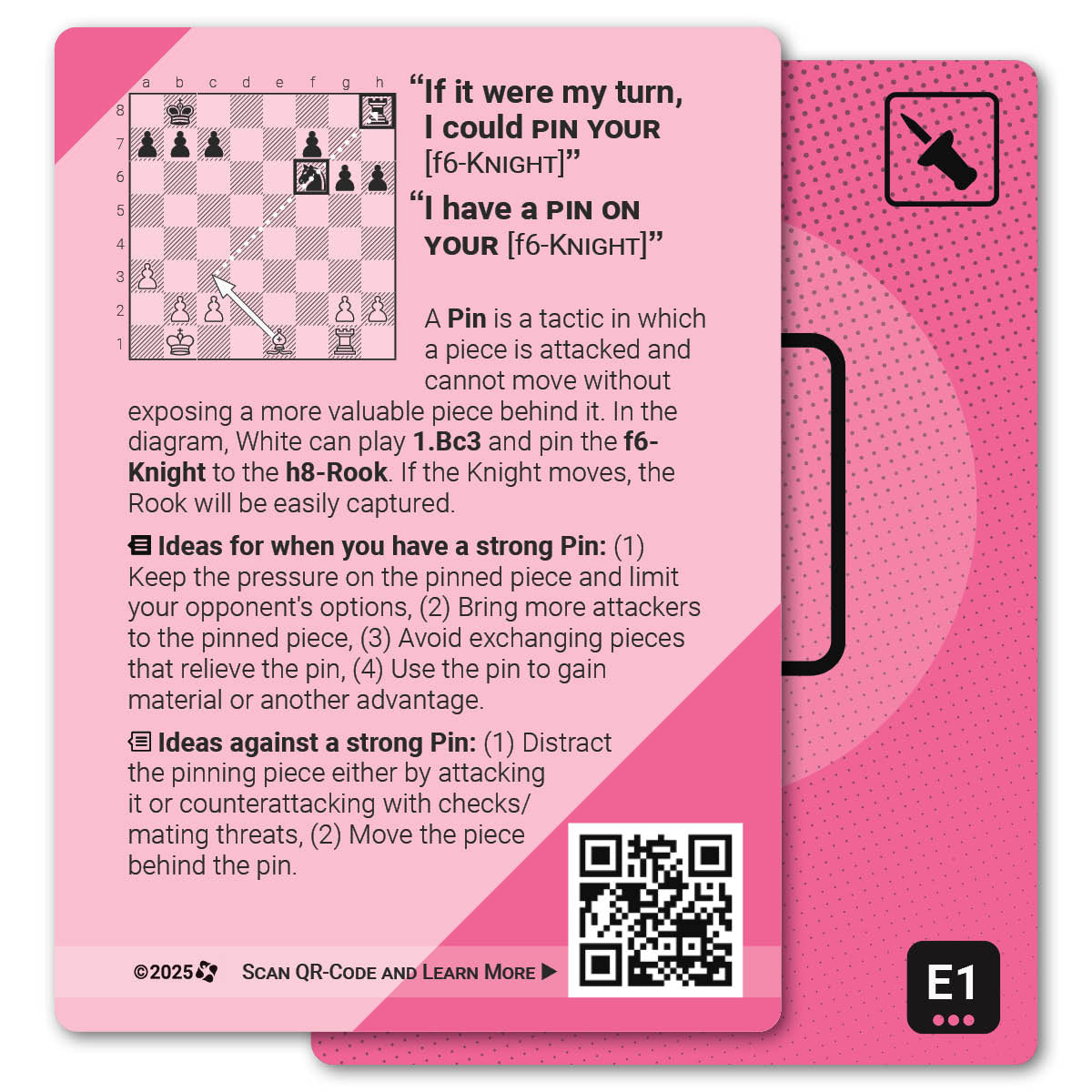 Pin strategy card with definition, diagram and tips - back