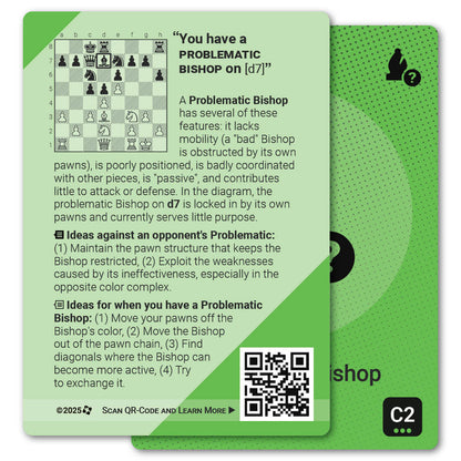Problematic Bishop strategy card with definition, diagram and tips - back