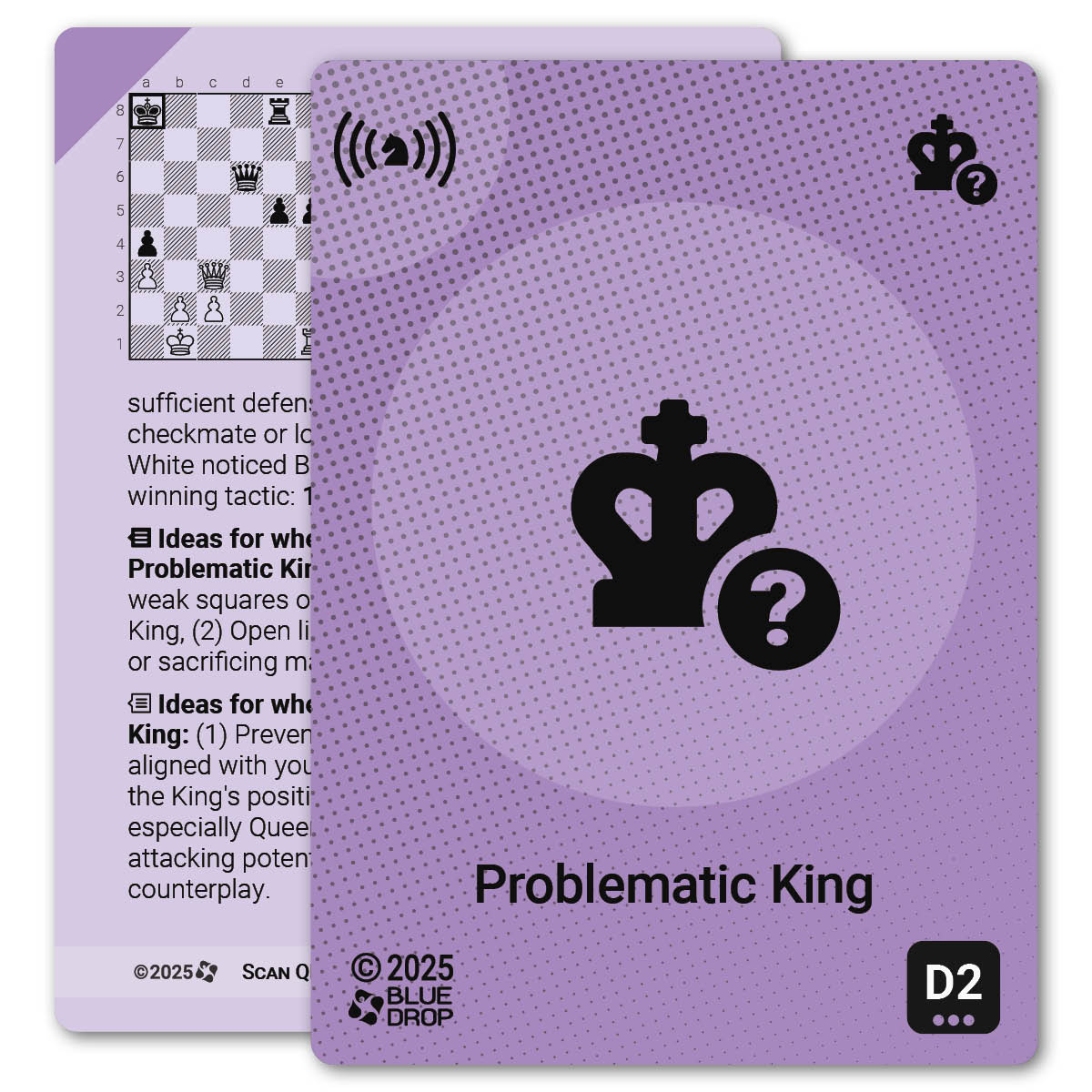 Problematic King strategy card with definition, diagram and tips - front