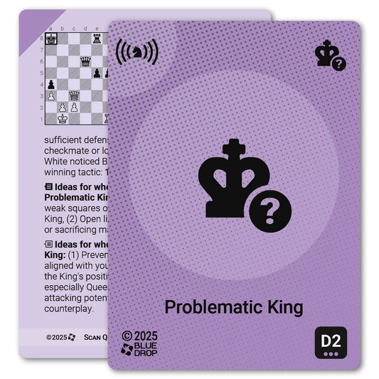 Problematic King strategy card with definition, diagram and tips - front
