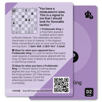 Problematic King strategy card with definition, diagram and tips - back