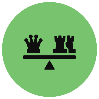Queen vs. Two Rooks chess icon